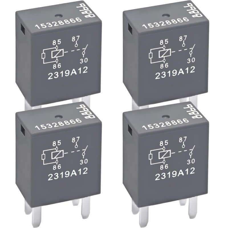 Relay 15328866 Set of 4  12VDC 20A 4Pin HighPower SPDT Relay  MultiUse Replacement for GM GMC Buick Chevy Trucks  Cars